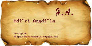 Hári Angéla névjegykártya
